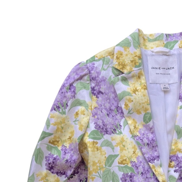 Janie and Jack Yellow and Purple Floral Blazer and Pants Set - Picture 9 of 11